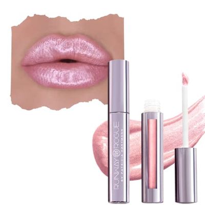 Runway Rogue LuxGloss Lip Gloss, High-Pigment Shimmery Soft Pastel-Pink Lip Gloss, Catwalk