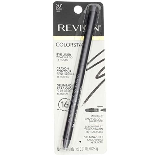 Revlon ColorStay Eyeliner Pencil, Black 201, 0.01 oz (Pack of 12)