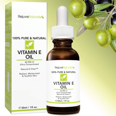Vitamin E Oil - 100% Pure &amp; Natural, 42,900 IU. Repair Dry, Damaged Skin from Surgery &amp; Acne, Age Spots &amp; Wrinkles. Boost Collagen for Moisturized, Youthful-looking Skin. d-alpha tocopherol