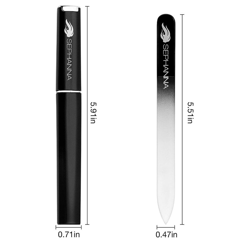 3 Pack Crystal Glass Fingernail File with Case for Natural Nail Professional Glass Nail File for Unisex, Portable Crystal Nail File with Case Czech Glass File Double-Sided for Natural &amp; Acrylic Nails