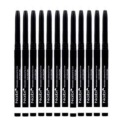 Beauty Spot (12pcs) Nabi Retractable Waterproof Eyeliner Pencil - Long Lasting Fade Resistant Formula - Quick Makeup Remover (White)
