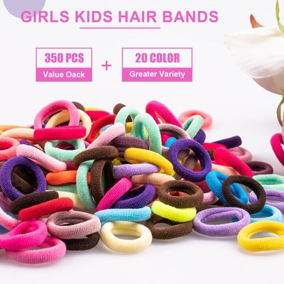 TVINLIK 350 PCS Multicolor Cotton Hair Ties, Small Baby Hair Ties for Kids and Girls, No Crease Finger Hair Ties, Hair Elastics Ponytail Holders
