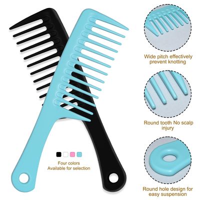 MODENGKONGJIAN 4PCS Wide Tooth Detangling Comb, Large Hair Styling Comb for Curly, Wet, Long Hair (Multi-colored, Polypropylene, Handgrip)