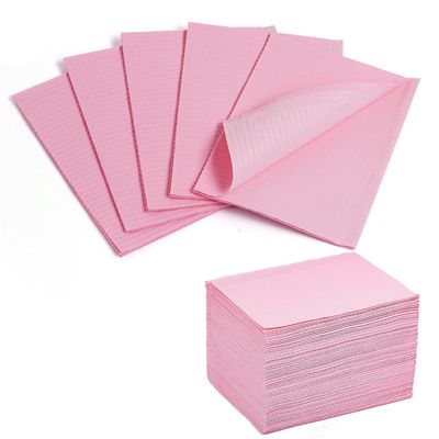 Makartt Disposable Nail Mats 50Pcs Pink Fordable Nail Paper Towels for Table Acrylic Nail Practice Sheet 3 Ply Waterproof Nail Art Table Mats Clean Pads for Salon Manicure Tattoo