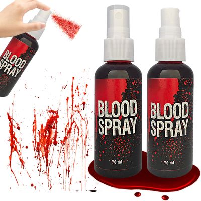DuoZeng 2 Pcs Fake Blood Makeup Spray,Realistic Fake Blood Washable,Halloween Liquid Blood Splatter Fake Blood for Clothes,Vampire,SFX,Zombie Clown and Stage Special Effects Makeup