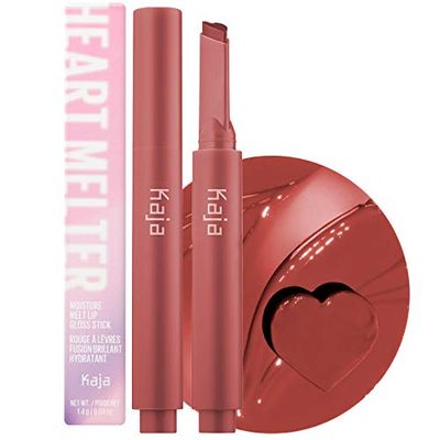 Kaja Lip Gloss - Heart Melter | High-shine, Glossy Finish, Peppy Pink Nude, Moisturize, 05 Hunny Bun, 0.04 Oz
