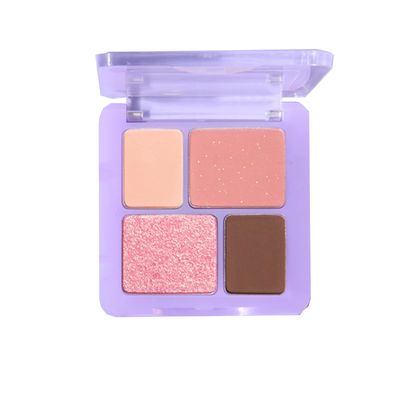 YMH BEAUTE VIOLET FAIRY 4 Color Nude Eyeshadow Palette, High Pigment Matte Shimmer Pink Brown Eye Shadow, Vegan &amp; Cruelty-Free, Warm Natural (04)