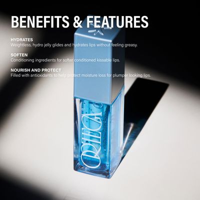 Ortega Beauty Blu Nectar Lip Oil By Etienne Blue Agave wLight Shimmer and Hydro Shine For Radiant Lips - Weightless Makeup wVitamin E, Jojoba Oil, Aloe Softens, Nourishes, Moisturizes