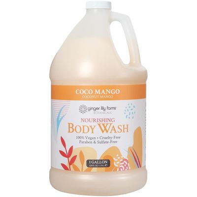 Ginger Lily Farms Botanicals Nourishing Body Wash, Coco Mango, 100% Vegan &amp; Cruelty-Free, Coconut Mango Scent, 1 Gallon (128 fl oz) Refill
