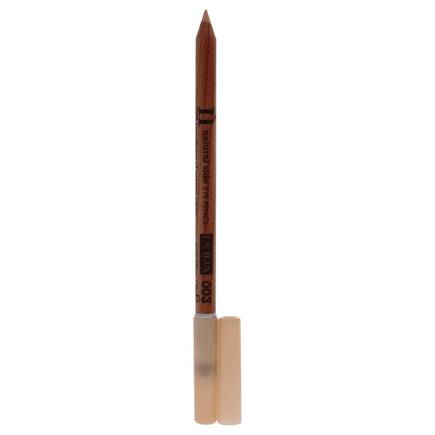 Pupa Milano Natural Side Eye Pencil 003 White Butter - Long-Wear, Cream Eyeliner Stick - Silky Formula with Shea Butter and Marla Seed Oil - Natural Ingredients, Paraben and Silicone Free - 0.04 oz