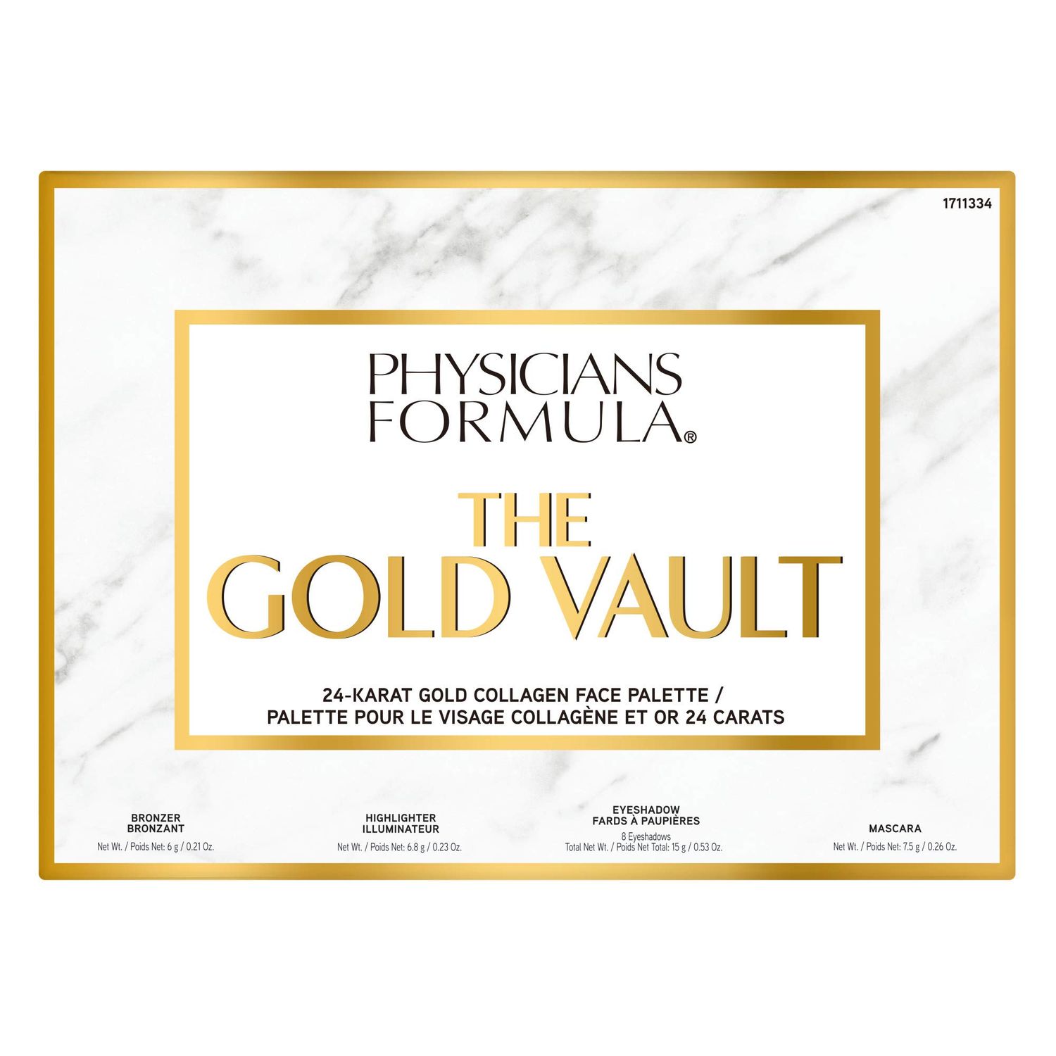 Physicians Formula 24-Karat Gold Shimmer Makeup Set, Face Palette, The Gold Vault, Mascara, Eyeshadow, Christmas Gift