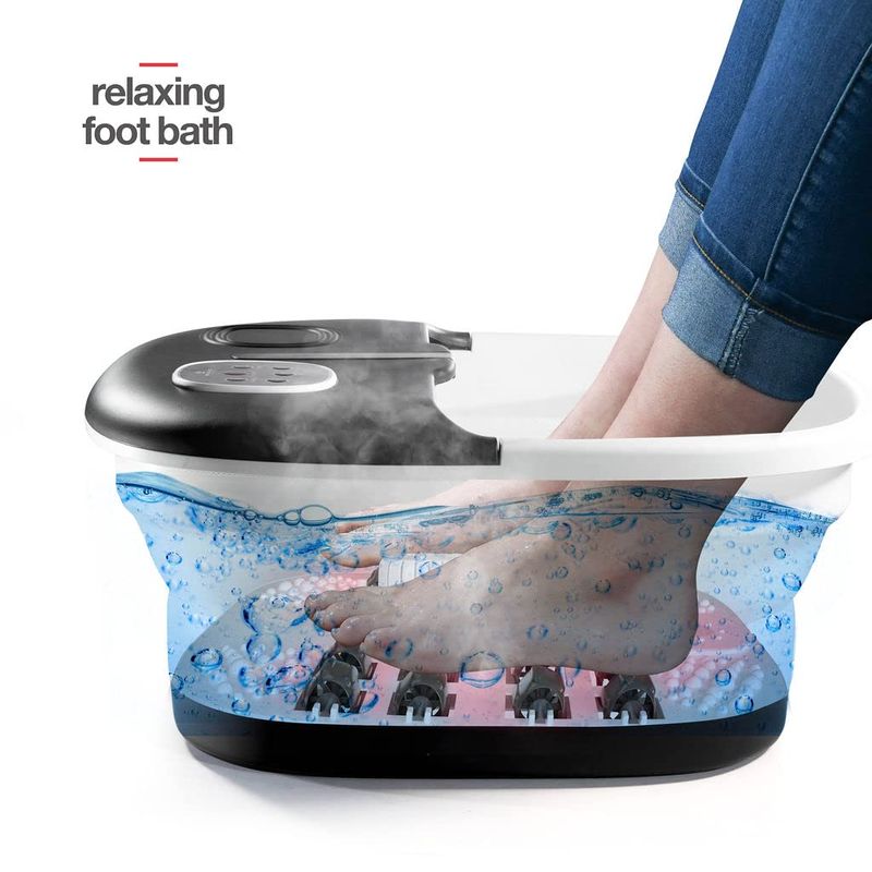Medical king Foot Spa with Heat and Massage and Jets Includes A Remote Control A Pumice Stone Collapsible Massager with Bubbles and Vibration