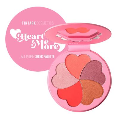 TINTARK Matte and Highlighter Blush Palette, Cheek Blush Makeup, Bright Pink Blush Powder, Rose Magenta Peach Red, Talc Free