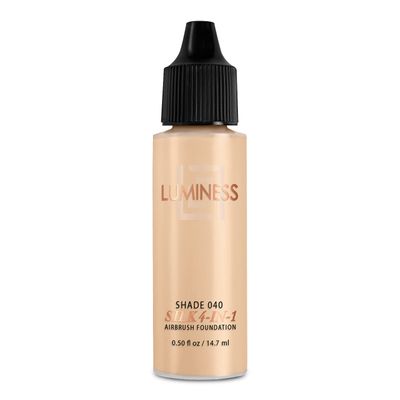 Luminess Air Silk 4-In-1 Airbrush Foundation- Foundation, Shade 040 (.5 Fl Oz) - Sheer to Medium Coverage - Anti-Aging Formula Hydrates and Moisturizes - Professional Makeup Kit for Cordless Air Brush