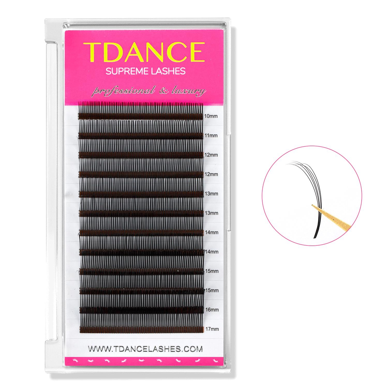 TDANCE Lash Spikes Matte Black 5D Spikes Lash Extensions Natural Look 5D Flower Eyelash Extensions for Professional Use(5D-Flower,D-0.07,10-17mm)