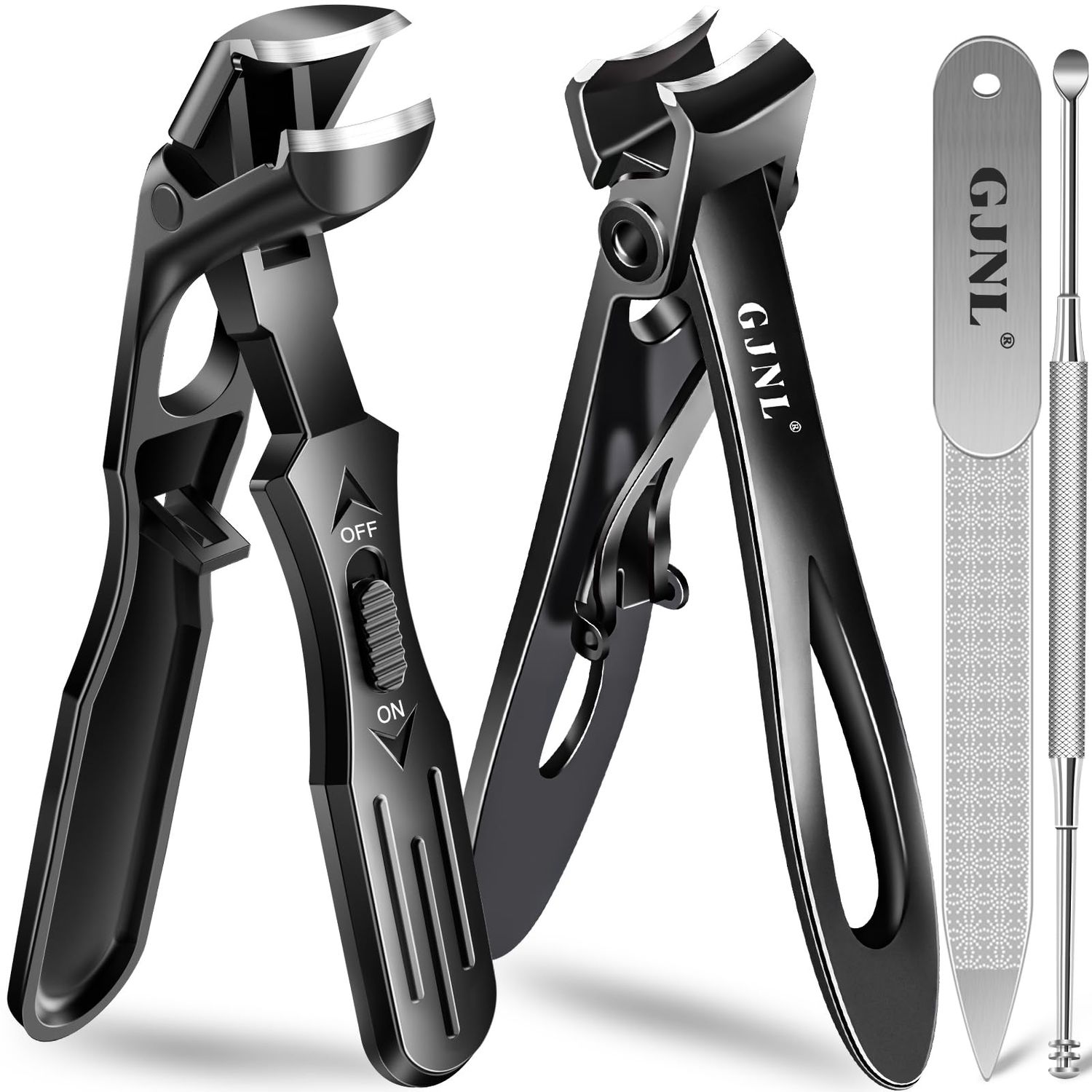 Toenail Clippers for Thick Nails for Seniors, Popular Angled No Splash Self Collecting Fingernail with Catcher &amp; 16mm Ultra Sharp Wide Jaw Nail Clippers for Men, Novelty Gifts for Men Women