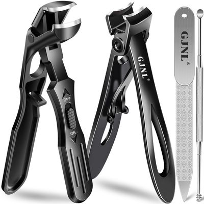 Toenail Clippers for Thick Nails for Seniors, Popular Angled No Splash Self Collecting Fingernail with Catcher &amp; 16mm Ultra Sharp Wide Jaw Nail Clippers for Men, Novelty Gifts for Men Women