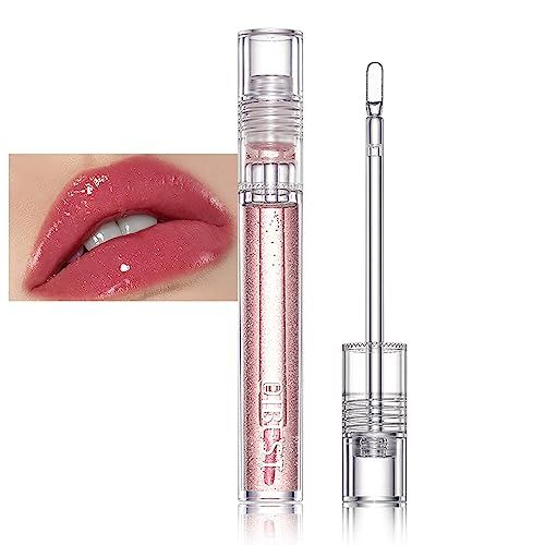 Rosarden Shimmer Hydrating Lip Gloss - Moisturizing Glossy Lip Gloss - Lip Plumping Gloss - Plumping Lip Oil- Non Sticky Lip Gloss - Waterproof &amp; Long Lasting Lip Gloss - Pink Lip Gloss for Women