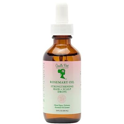 Camille Rose Rosemary Oil Strengthening Hair &amp; Scalp Drops, with Castor, Peppermint &amp; Rosemary Oils, for Hair Growth, Hydration &amp; Strength, 1.9 fl oz