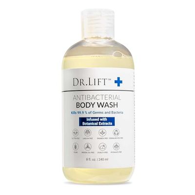 DR. LIFT Antibacterial Body Wash | Kills 99.9% of Germs | Made in America | Antibacterial Soap - Infused with Botanical Extracts | Shower Gel Body Wash for Women &amp; Men | Liquid Bath Soap - 8 Oz