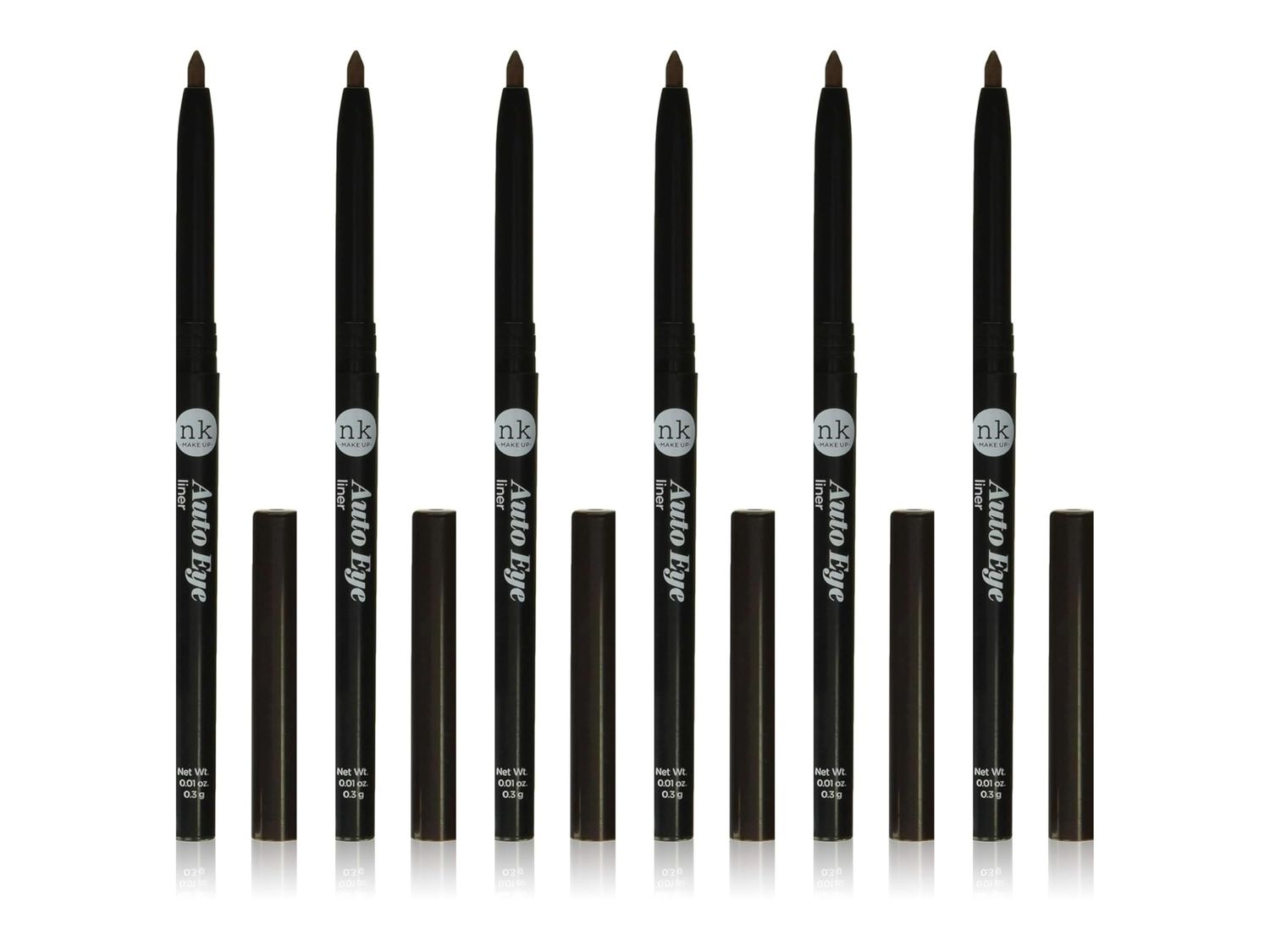 NICKA K NEW YORK NK Auto Eye Liner - (6-PACK) (AA02 - DARK BROWN)