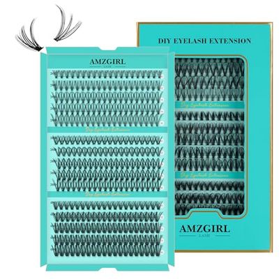 Lash Clusters 300pcs Eyelashes Cluster Individual Wispy Lashes Thin Band for Lash Extension at Home for Beginners by AMZGlRL (20d30d40d-D,10-16mm Mixed)