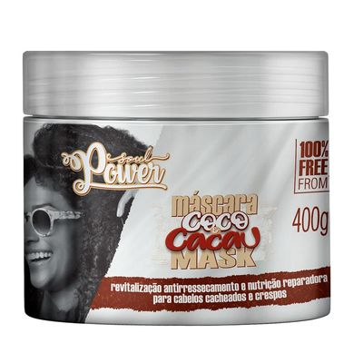 Soul Power Mascara Coco &amp; Cacau 400g Vegan Friendly GMO Free Cruelty Free - Curl Definition Formula Anti-Frizz Hydrating - Imported from Brazil