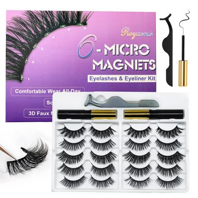 Royaomis 10 Pairs Cat-Eye Magnetic Lashes With Eyeliner Natural Looking, 3D Magnetic Eyelashes Natural Look With Eyeliner, Fake Eyelashes Magnetic, Eye Lashes Pack Natural Magnetic Eyelashes