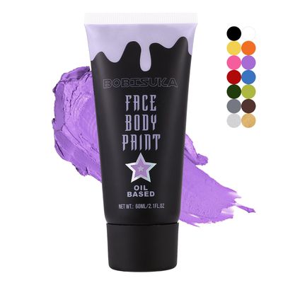 BOBISUKA Purple Face Body Paint, Blendable Cream Face Painting Kit, Colored Eye Black for Sports, Facepaint for Halloween Cosplay, Costume, Parties, SFX Special Effect Makeup2.1 Fl.oz