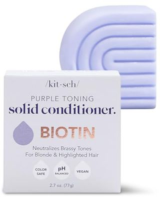 Kitsch Purple Conditioner Bar for Treated &amp; Grey Hair, Made in US, Toning Purple Bar Conditioner for Hair for Blonde, Grey &amp; White Hair, Removes Brass &amp; Yellow Undertones, Paraben Free, 2.7oz