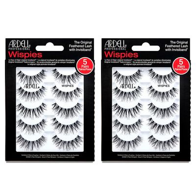 Ardell False Eyelashes Wispy, Easy Application, Natural Look, Reusable Lashes - Black, 2-pack