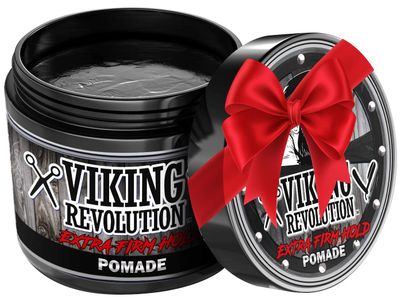 Viking Revolution Extreme Hold Pomade for Men - Style &amp; Finish Your Hair - Extra Firm,Strong Hold &amp; High Shine for Mens Styling Support - Water Based Male Grooming Product is Easy to Wash Out, 4oz