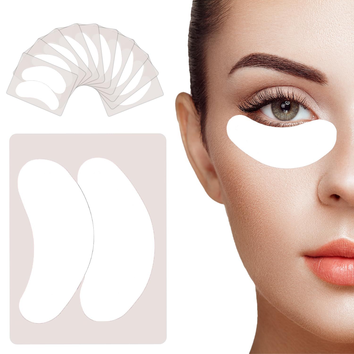 Curacoro Biogel Eye Pads For Eyelash Extension | Under Eye Pads Eyelash Extension Supplies | Soft Sticky Pads for Sensitive Skin during Eyelash Perm Lamination, Lash Extensions Remover (10 Pairs)