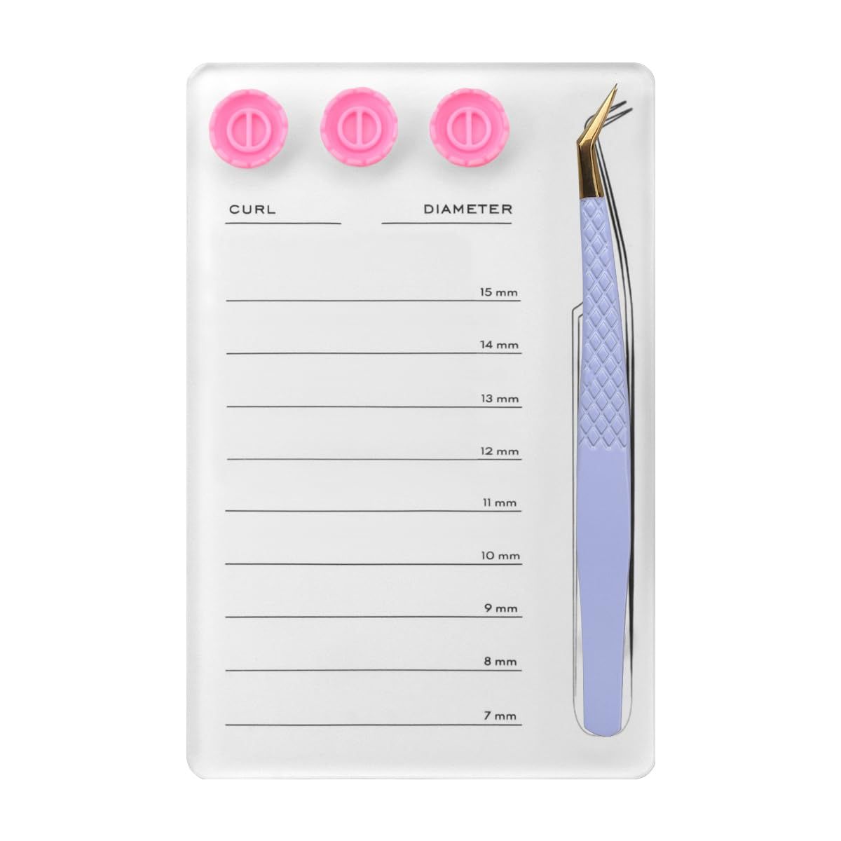 Mekupeu Acrylic Eyelash Extension Pallet Kits, Grafting False Eyelash Organizer Extension Pad Lash Tray,Magnetic Tweezer Holder - Durable Eyelash Extension Storage Organizer (White Sets)