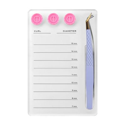 Mekupeu Acrylic Eyelash Extension Pallet Kits, Grafting False Eyelash Organizer Extension Pad Lash Tray,Magnetic Tweezer Holder - Durable Eyelash Extension Storage Organizer (White Sets)