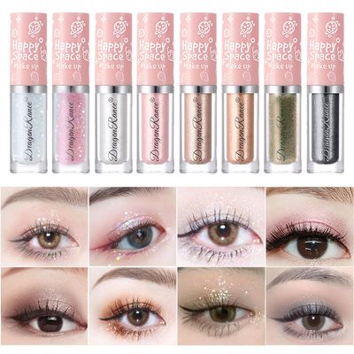 SUMEITANG 8Pcs Liquid Glitter EyeshadowHighly Pigmented Shimmer Metallic Sparkling Eye shadowMulti-Dimensional Sparkle FinishLong WearingQuick-Drying Liquid Eyeshadow for Crystal Eye Makeup