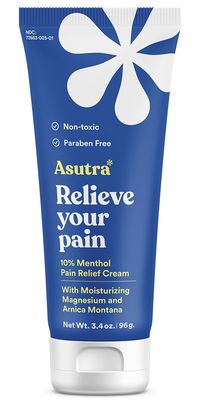 ASUTRA Relief Cream with Magnesium, 3.38 oz - Cooling Sensation, Temporary Relief from Muscle Discomfort and Soreness, Shea Butter &amp; Almond Oil, Magnesium, 10% Menthol, and Arnica Montana