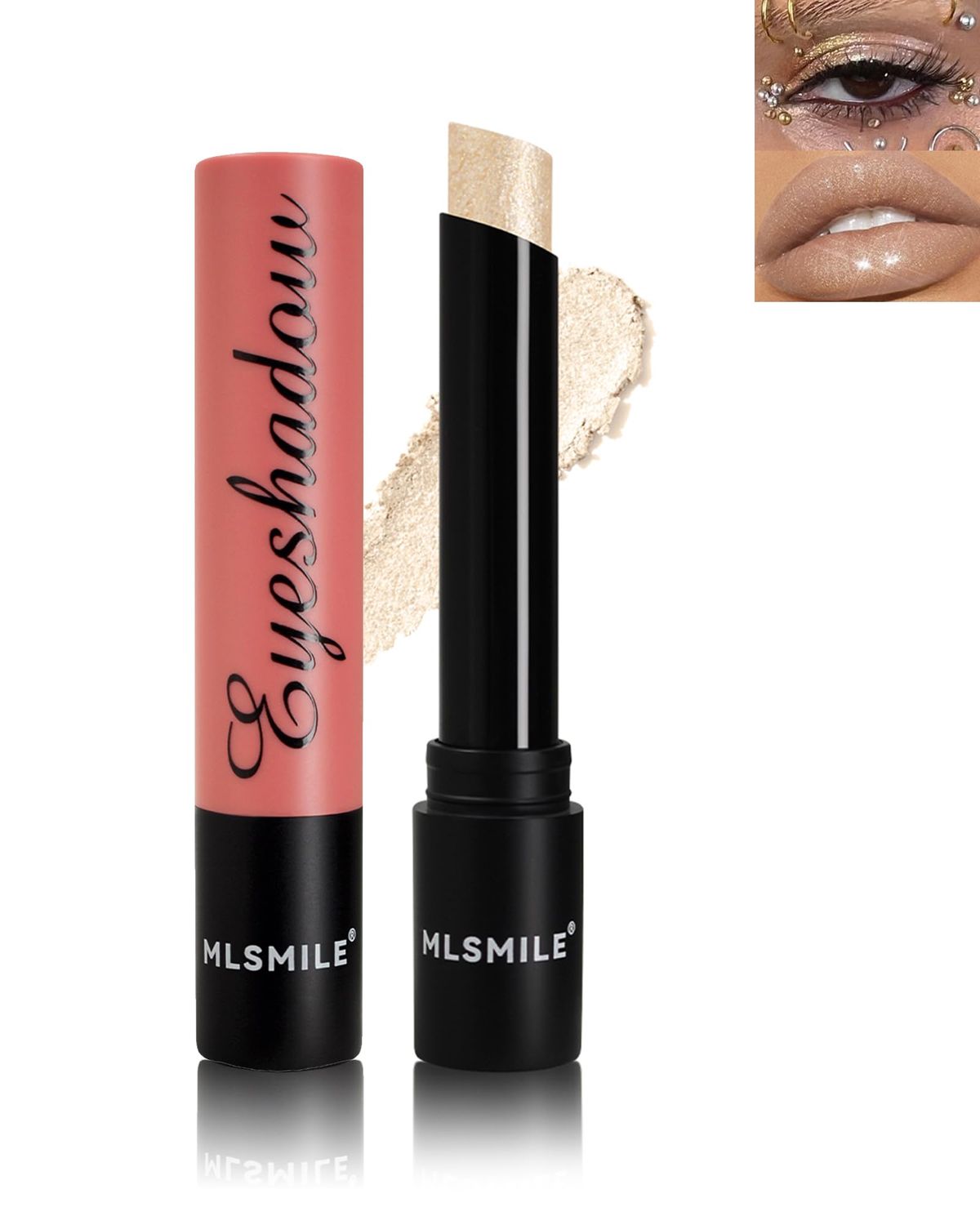 Pearl Glitter Sparkling Lipstick Lip Gloss Long Lasting,Waterproof Shimmer Glitter Metallic Lip Stick Eyeshadow Multi-Use,Diamond Shiny Moisturizer Lip Balm for Women Bold Glow Goth Lip Makeup-01