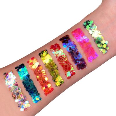 Iridescent Chunky Face &amp; Body Glitter Gel by Moon Glitter - 0.40fl oz - Glitter Face Paint - Set of 8 colours