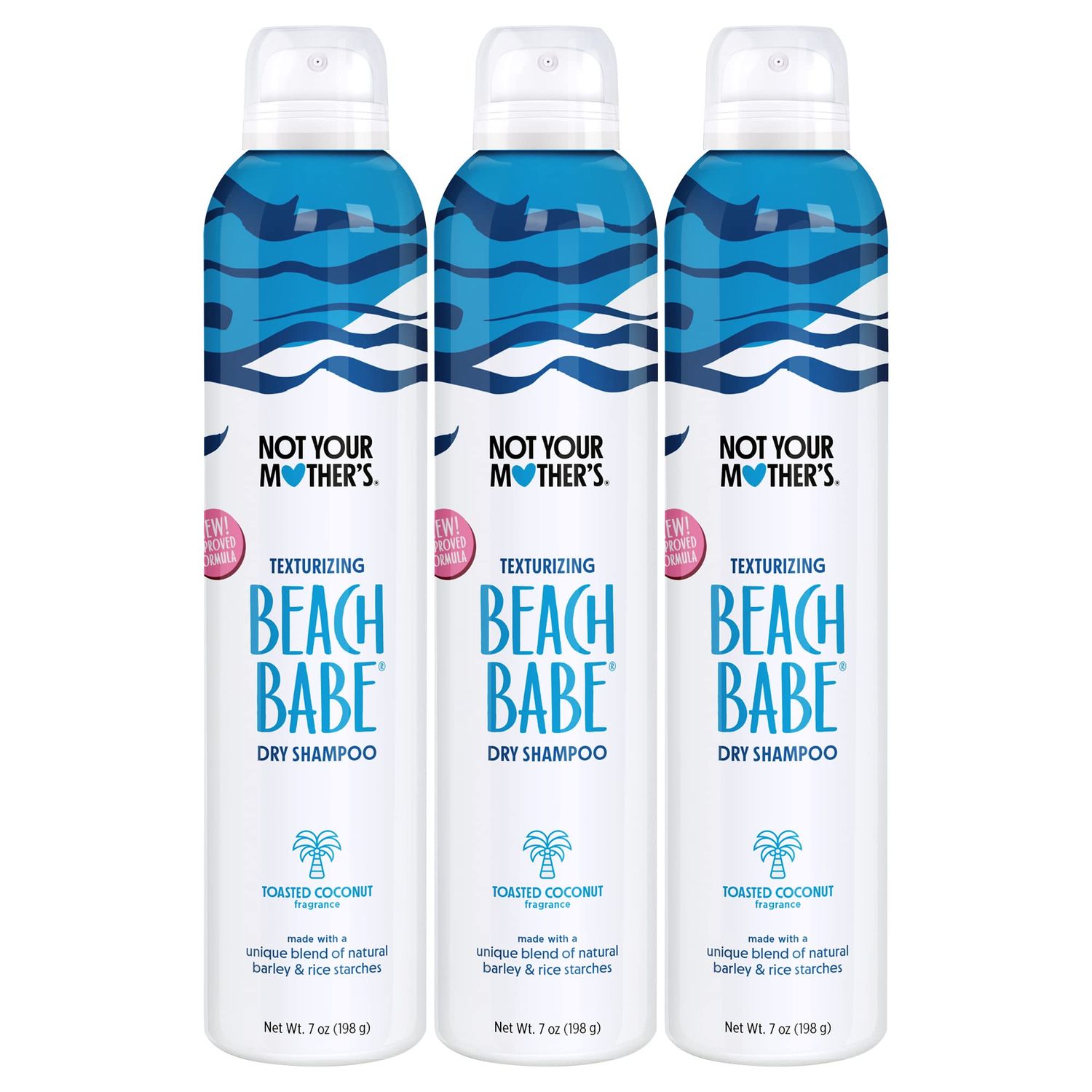 Not Your Mother's Beach Babe Dry Shampoo (3-Pack) - 7 oz Dry Shampoo - Instantly Absorbs Oil - Hair Essentials for Back to School