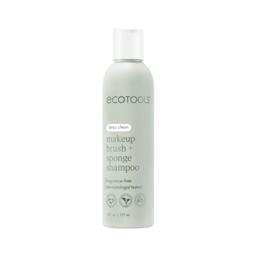 EcoTools Cleanser Shampoo for Makeup BrushSpongePuffs, Remove Makeup &amp; Impurities, Fragrance-Free, No Harsh Chemicals, Vegan &amp; Cruelty-Free, 6 fl.oz.177 ml, 1 Count