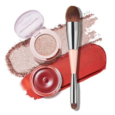 imakeupnow Cream Blush For Cheeks and Eye, Shimmer Eye Shadow Palette Pigmented Pink Blush Make Up Sets #001 Withered Rose