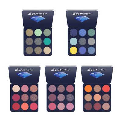 Adurello 5 Pack 9-Colors Eyeshadow Makeup Palette Waterproof Highly Pigmented Eyeshadow Palette Natural Matte Glitter Eyeshadow Powder
