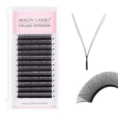 Arison Lashes YY Eyelash Extension y Lashes 0.05mm D Curl 12mm Premade Fans Volume Y Shape Faux Mink Matte 12 rows Cluster pre Fanned Soft Eye Lashes