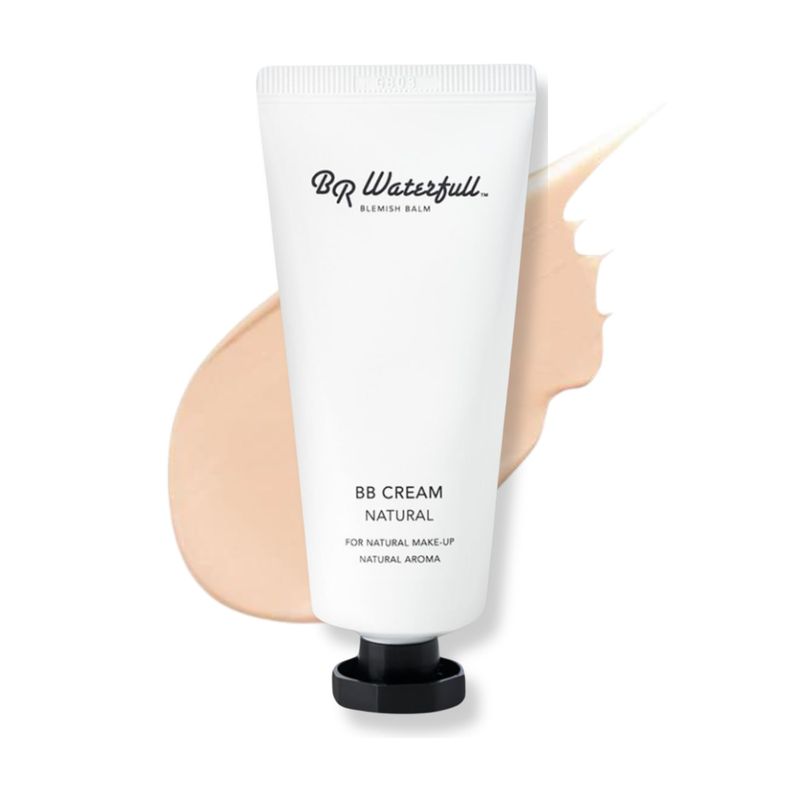 BR Waterfull Blemish Balm (Natural), BB Cream, Moisturizing Medium Flawless Coverage, Glow &amp; Dewy Makeup, 1.41oz