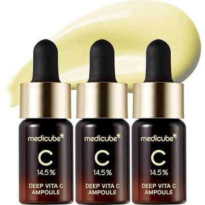 Medicube Deep Vita C Serum 2.0 || 14.5% Pure Vitamin C reduce the appearance of hyperpigmentation, dark spots, and blemishes | 16 self-tests complete | Korean skincare (10g  3 bottles)