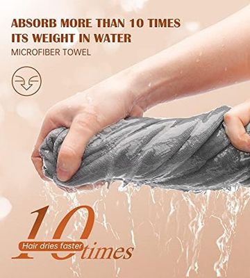 POPCHOSE Microfiber Hair Towel Wrap, Fast Drying Hair Turban, Soft Ultra Absorbent, No Frizz Hair Wrap Towels for Women Wet Hair, Curly, Longer, Thicker Hair, Gifts Stocking Stuffers for Women