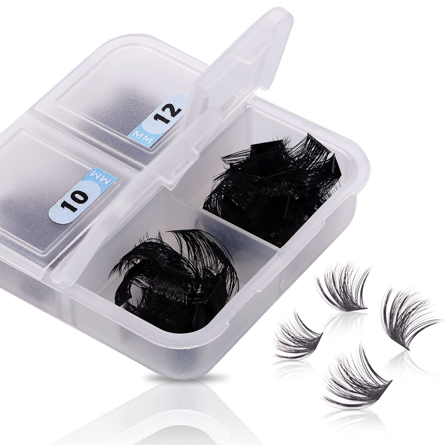 AuReve Lash Cluster Eye Lash Clusters DIY Lash Extensions Clusters Individual Lashes Eyelash Clusters Cluster Lashes For Home Use 96 Pcs 0.07D 10121416mm Mix (G01)
