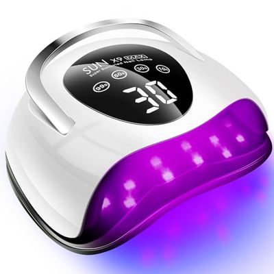 220W UV LED Nail LampUV Light for Nails Gel Polish with 57 Lamp Beads 4 Timer Setting &amp; LCD Touch Display Screen, Auto Sensor, Professional Nail Light UV Nail Lamp for Gel Nails