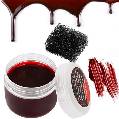 Halloween Coagulated Blood Washable, Realistic Scar Blood Halloween SFX Makeup on the FaceBody, Prefect Zombie Vampire Monster Cosplay Stage Blood Clothes Dress Up